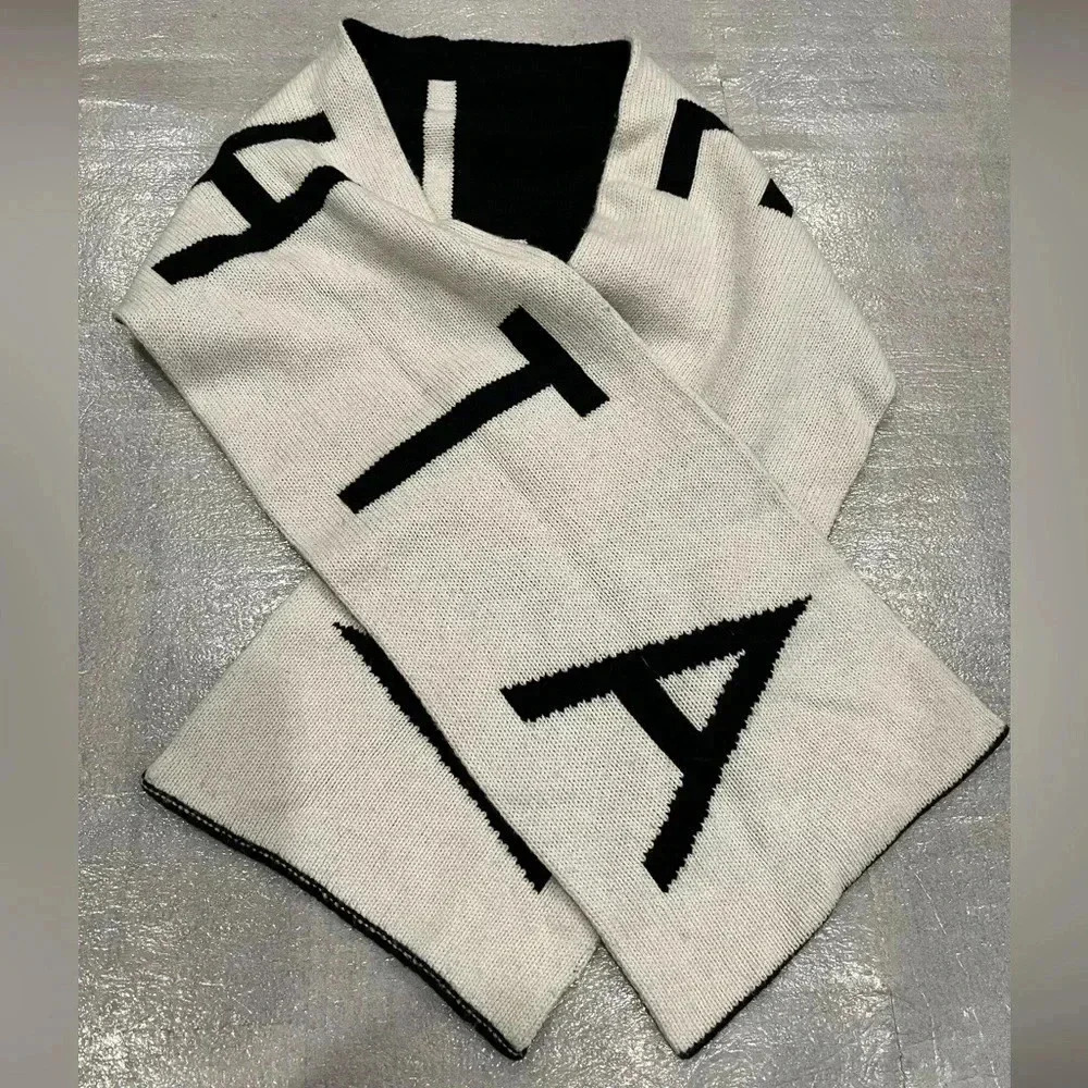 [10*60”]Athleta Daily Knit Spell Out Reversible Cashmere Wool Blend  Scarf